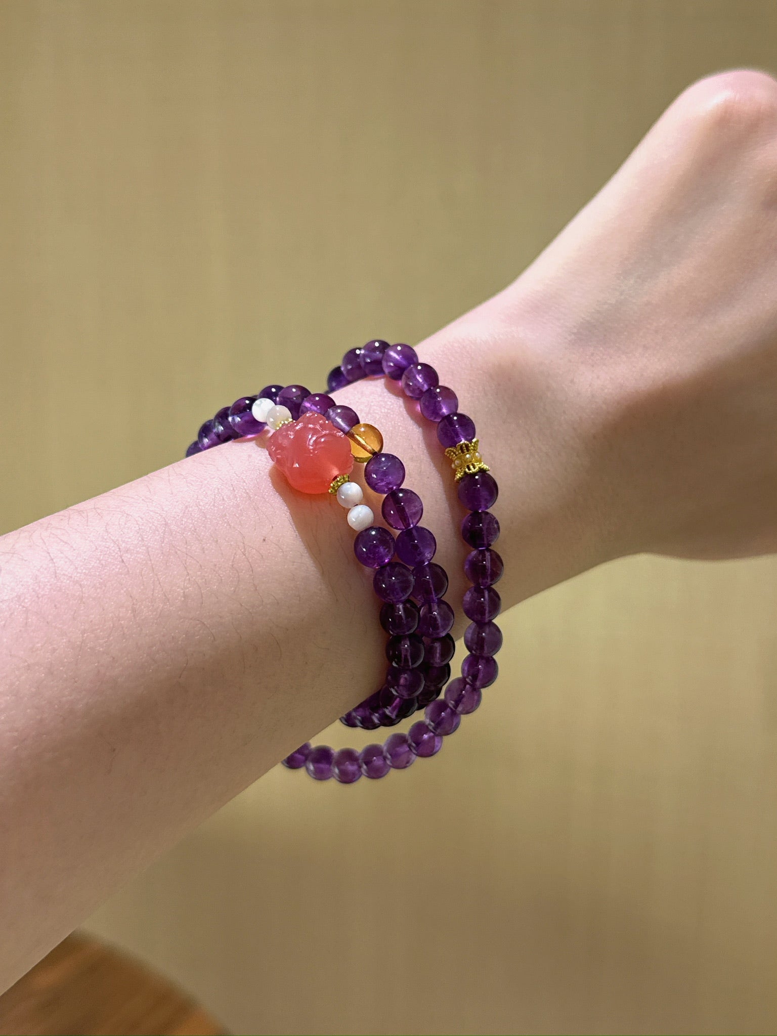 ▫️▪️ Amethyst citrine pixiu bracelet